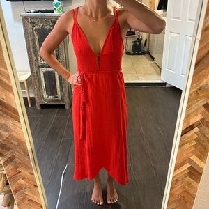 ASOS Size 0 Red Midi Dress